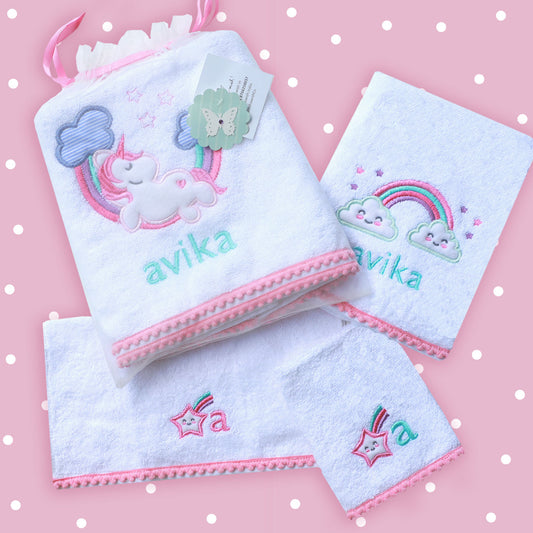 Unicorn Love - 4 pc Baby Bath Collection