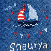 Lets Set Sail Blue Chevron Bath Set