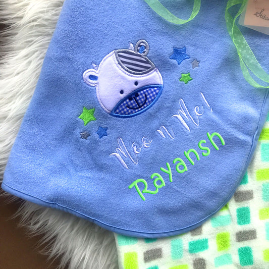 Moo and Me Blanket set